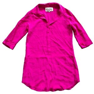 RORY BECA 100% SILK TUNIC BLOUSE SIZE SMALL MODERN CHIC BARBIE BARBIECORE